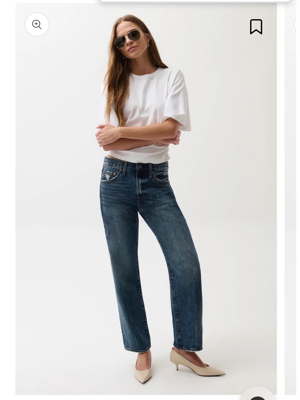 Pistola Lexi Mid Rise Bowed Straight Jean